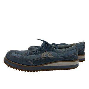 Vintage Airwalk Creepers Shoes Womens Size 8.5 Blue Suede Corduroy 90s